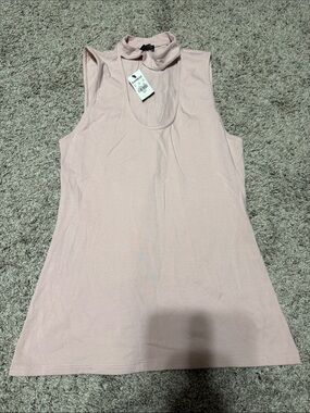 Express Light Pink Sleeveless Mock Neck Tank